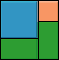 Which and how many different square and rectangular pieces do you need to make a new square?