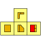 Find the red sides in the object and colour them in the drawing as well.