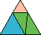 Fabrique des triangles équilatéraux en utilisant au moins une pièce de chaque couleur